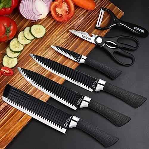 6-Piece Kitchen Knife Set with Peeler