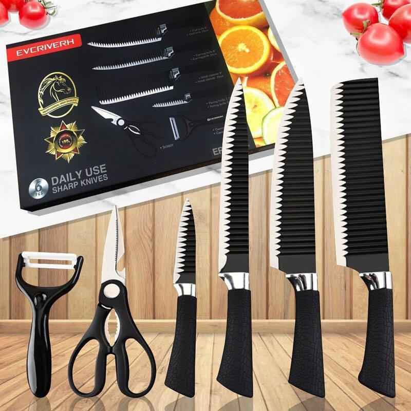 6-Piece Kitchen Knife Set with Peeler