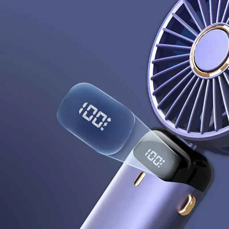 Foldable USB Table Fan with LED Display