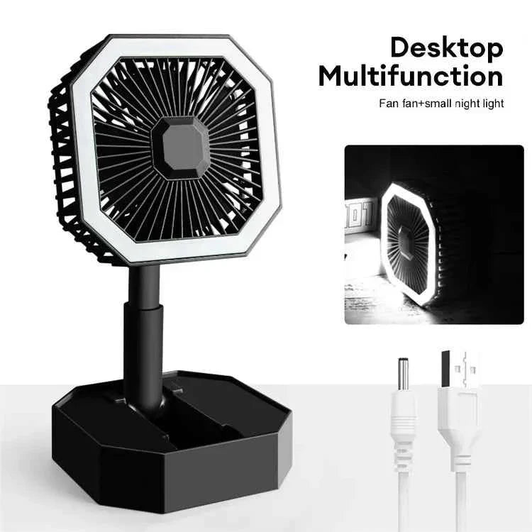 USB Rechargeable Mini Fan with LED Light