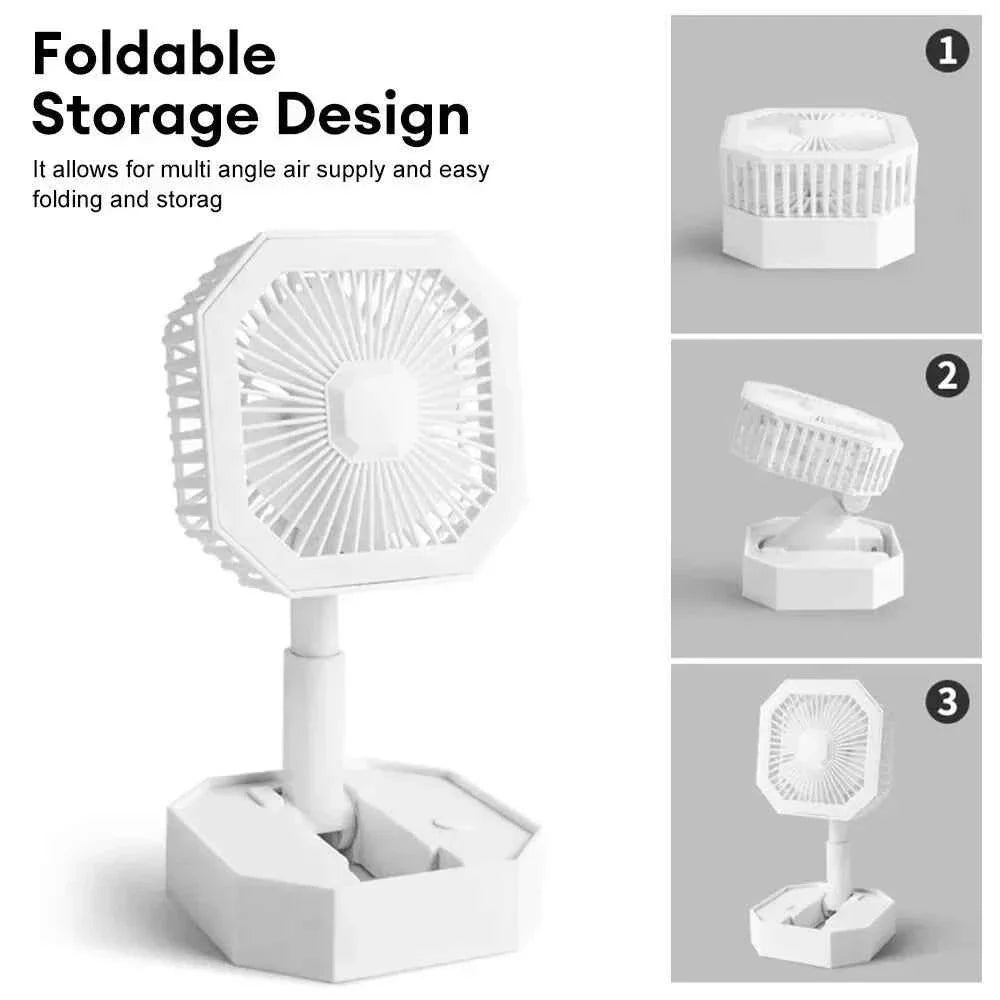 USB Rechargeable Mini Fan with LED Light