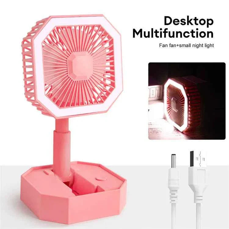 USB Rechargeable Mini Fan with LED Light