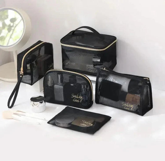 Set of 5 Stylish Makeup Pouch Set for Travel and Organization