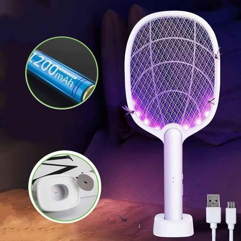 2 in 1 Electric Mosquito Killer Racket Lamp for Indoor and Outdoor Use