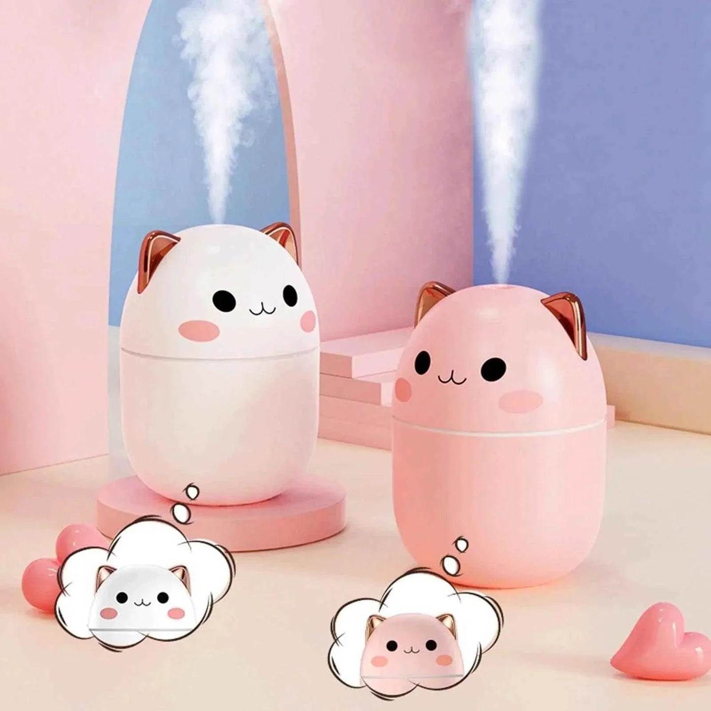 200ml Cat Humidifier - Adorable Cute Cat Design for Home and Office