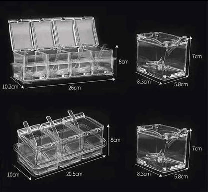 Crystal Seasoning Box - Premium Acrylic Spice Organizer for Kitchen Storage