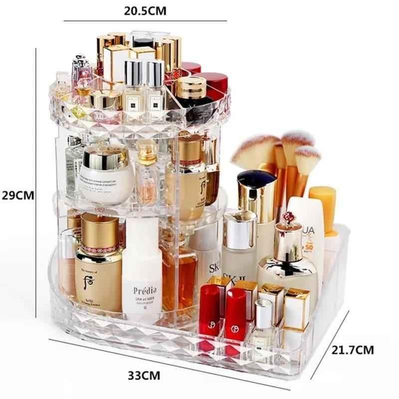 All In One Makeup Organizer 360 Degree Rotation for Ultimate Convenience