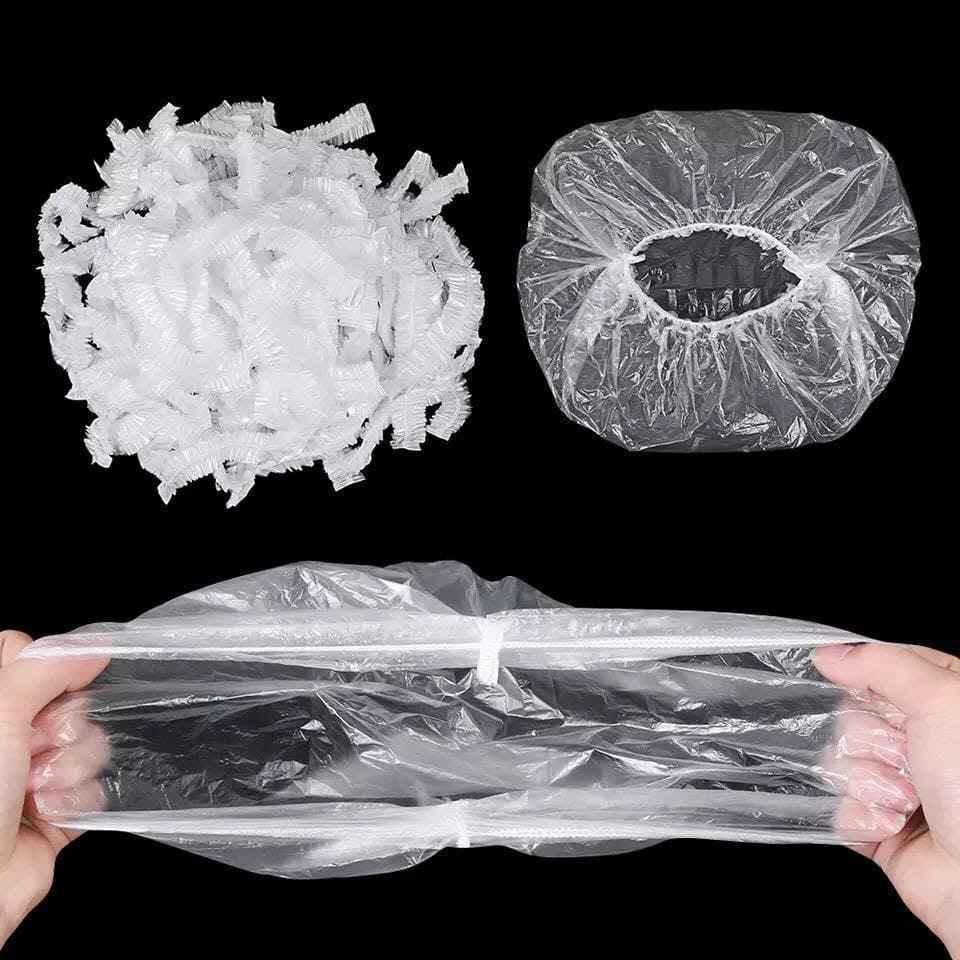 100-Pack of Stretchable Plastic Bowl Covers for Food Storage