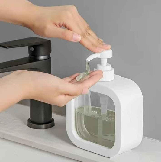 Square Soap Dispenser - Transparent Refillable Liquid Bottle with Pump for Home Use