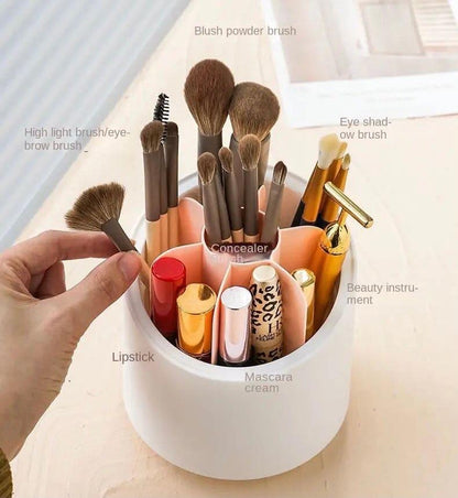 360° Rotatable Makeup Brush Holder for Easy Access and Storage