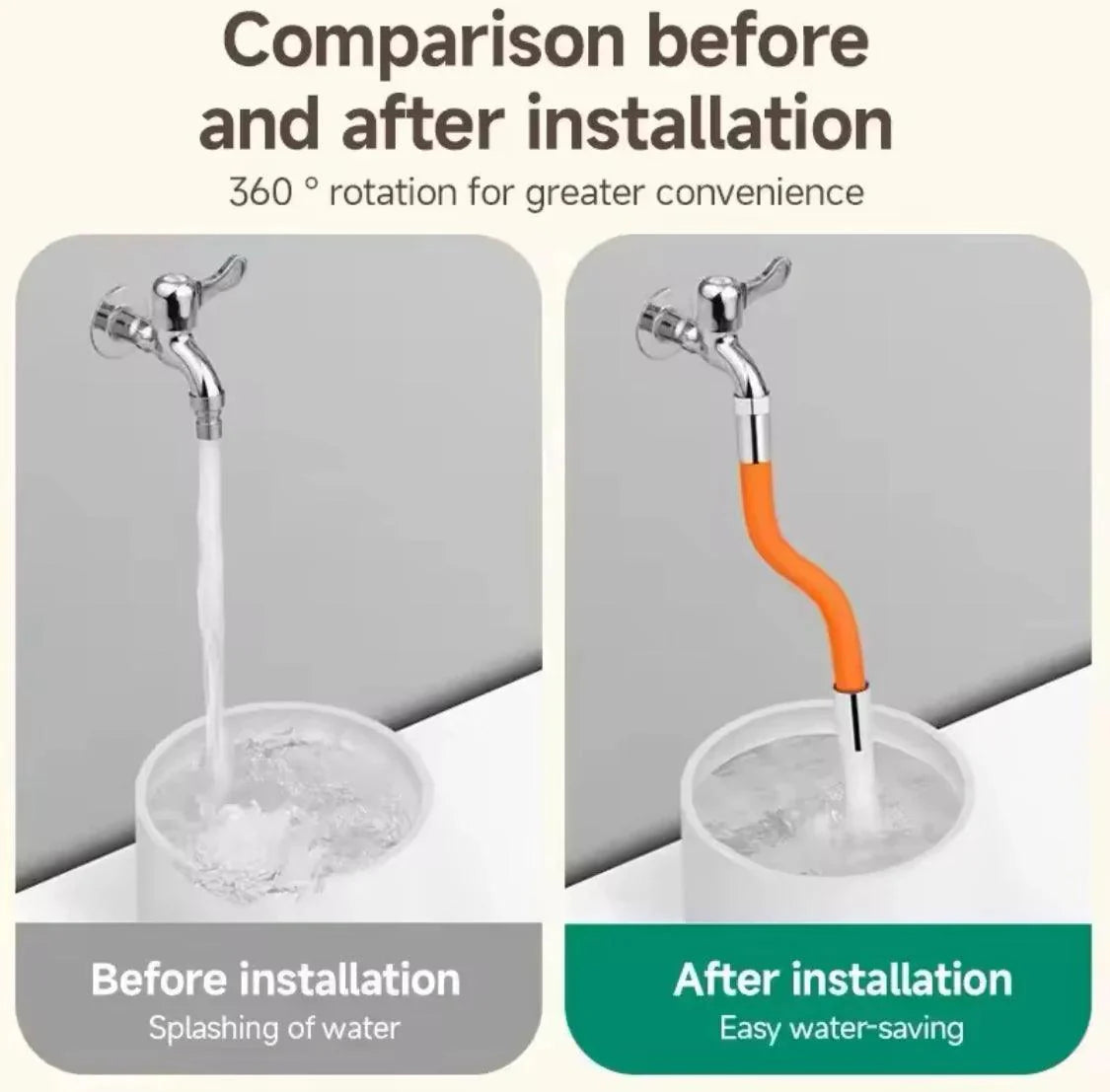 360° Rotation Faucet Extender Pipe for Maximum Convenience