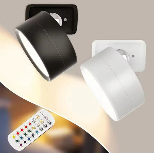 360° Double Head LED Wall Lamp with Magnetic Holder - Adjustable Smart Lighting