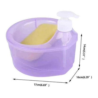 Round Transparent Kitchen Dispenser with Sponge for Easy Liquid Pouring