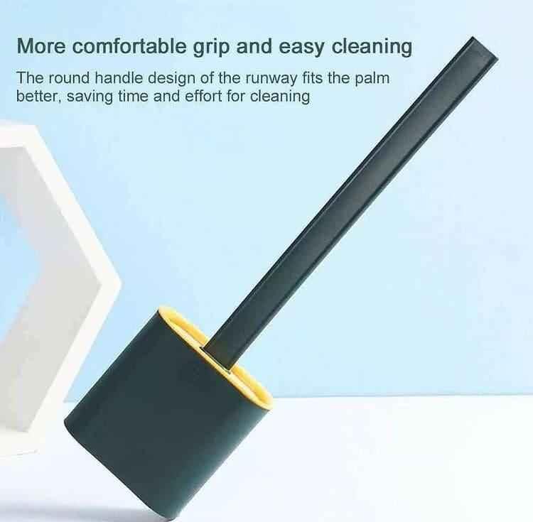 Silicone Toilet Brush Set with Holder for Effective Bathroom Cleaning