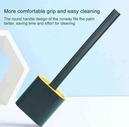Silicone Toilet Brush Set with Holder for Effective Bathroom Cleaning