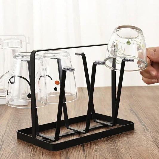 6 Hooks Iron Glass Stand Holder for Home Organizer and Decor