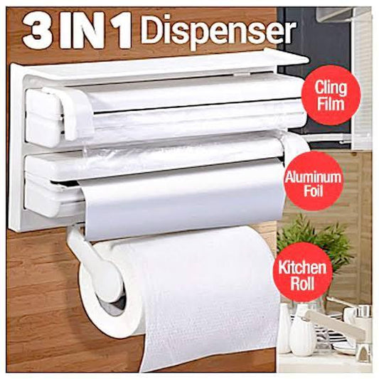 3 in 1 Paper Dispenser - Versatile Tissue, Towel, and Wrap Holder for Home and Office