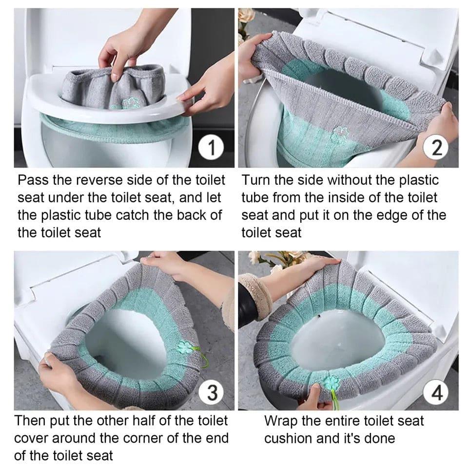 Washable Toilet Seat Cover for Easy Cleaning and Comfortable Stretching