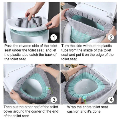 Washable Toilet Seat Cover for Easy Cleaning and Comfortable Stretching