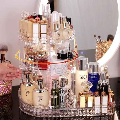 All In One Makeup Organizer 360 Degree Rotation for Ultimate Convenience