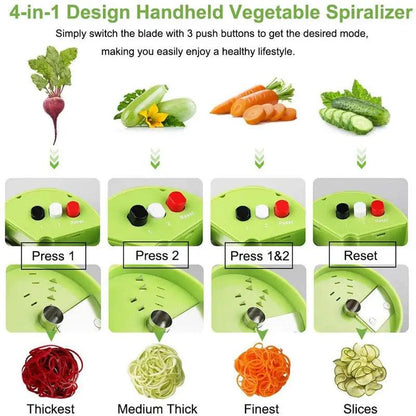 4in1 Vegetable Spiral Cutter for Healthy Meals and Creative Recipes