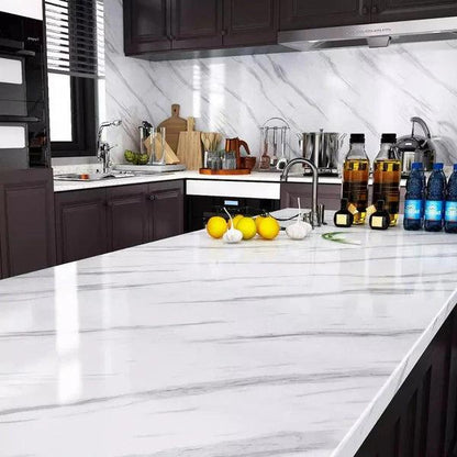Self-Adhesive Marble-Style Wallpaper Stickers for Kitchen Cabinets and Furniture Decor