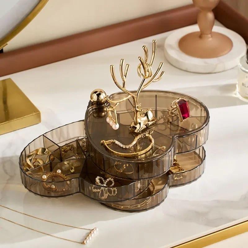 3 Layer Acrylic Deer Jewelry Organizer for Elegant Storage Solutions