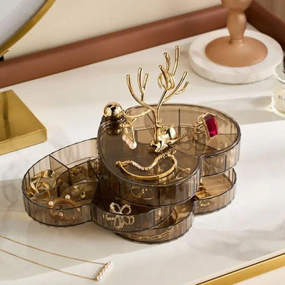 3 Layer Acrylic Deer Jewelry Organizer for Elegant Storage Solutions