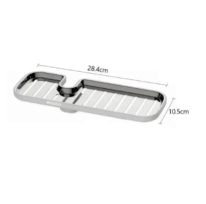 Stainless Steel Kitchen Rack - Faucet and Sponge Storage Shelf for Dish Cloths.