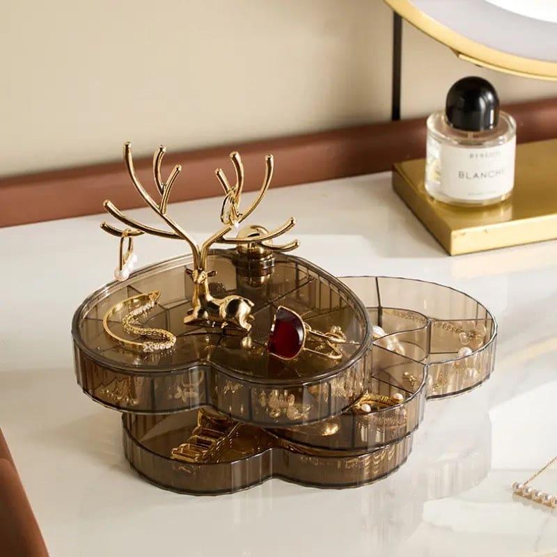 3 Layer Acrylic Deer Jewelry Organizer for Elegant Storage Solutions