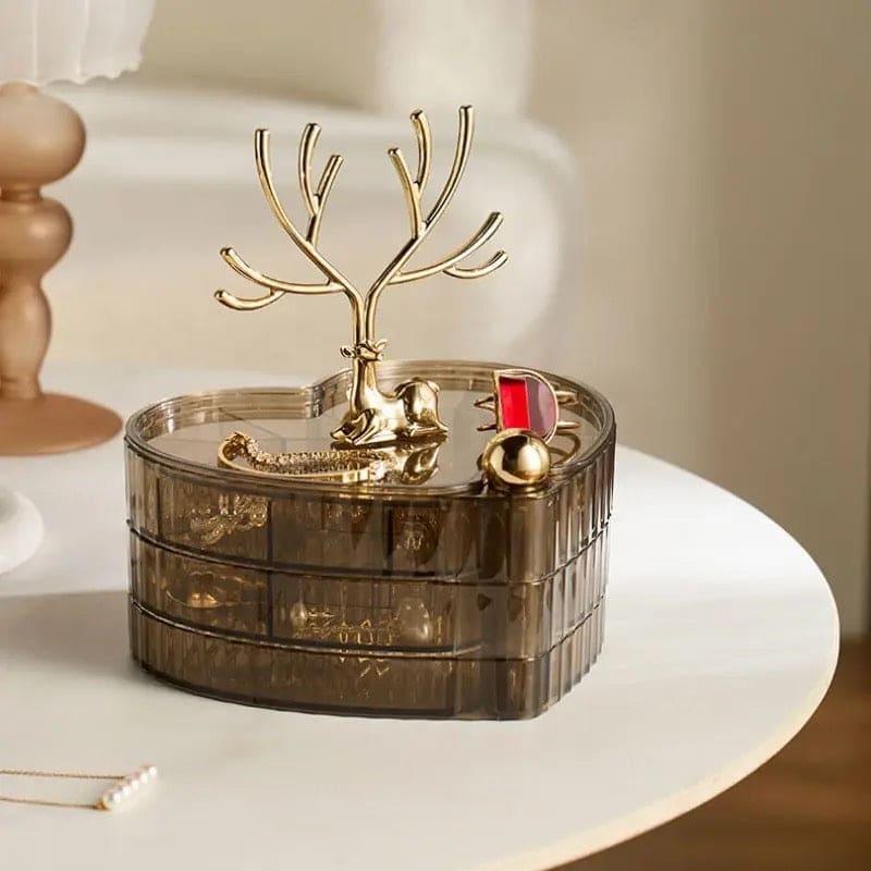3 Layer Acrylic Deer Jewelry Organizer for Elegant Storage Solutions