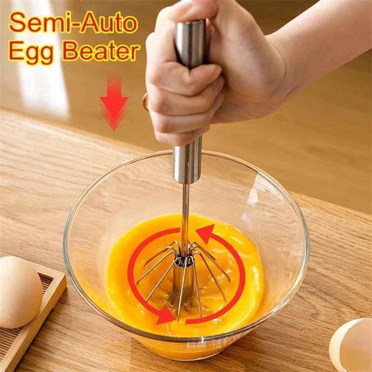 Stainless Steel Egg Beater - Durable Kitchen Whisk for Eggs and Batter