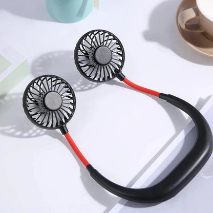 Rechargeable Neck Fan - Portable Dual Head Hands-Free Cooling Fan