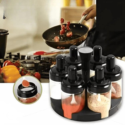 6 Pcs Rotating Spice Rack Organizer for Kitchen Storage