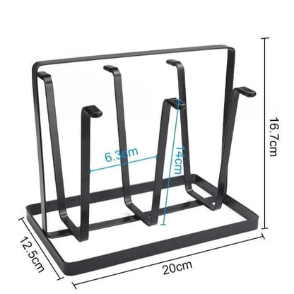 6 Hooks Iron Glass Stand Holder for Home Organizer and Decor