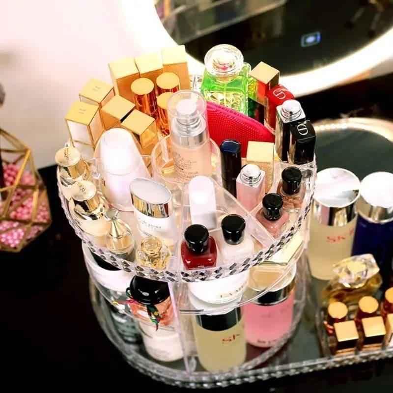 All In One Makeup Organizer 360 Degree Rotation for Ultimate Convenience