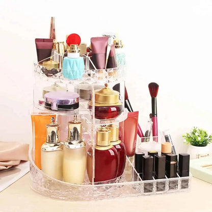 All In One Makeup Organizer 360 Degree Rotation for Ultimate Convenience