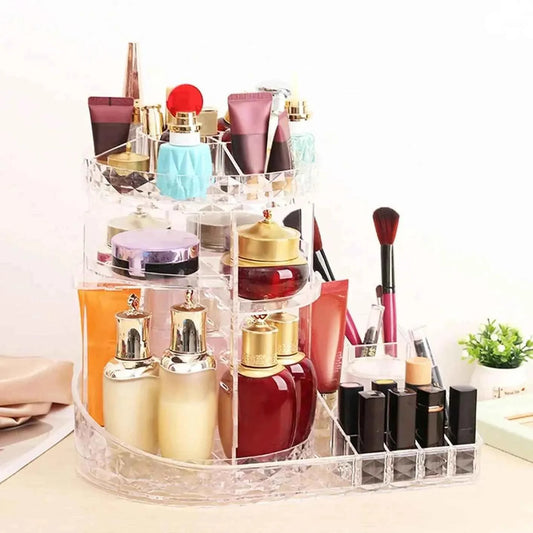 All In One Makeup Organizer 360 Degree Rotation for Ultimate Convenience