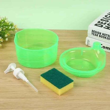 Round Transparent Kitchen Dispenser with Sponge for Easy Liquid Pouring