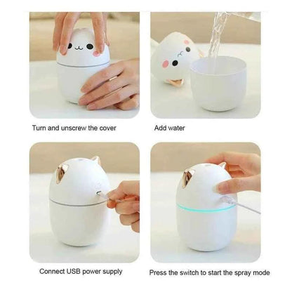 200ml Cat Humidifier - Adorable Cute Cat Design for Home and Office