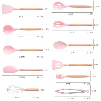 19Pcs Silicone Kitchen Utensils Set for Cooking and Baking