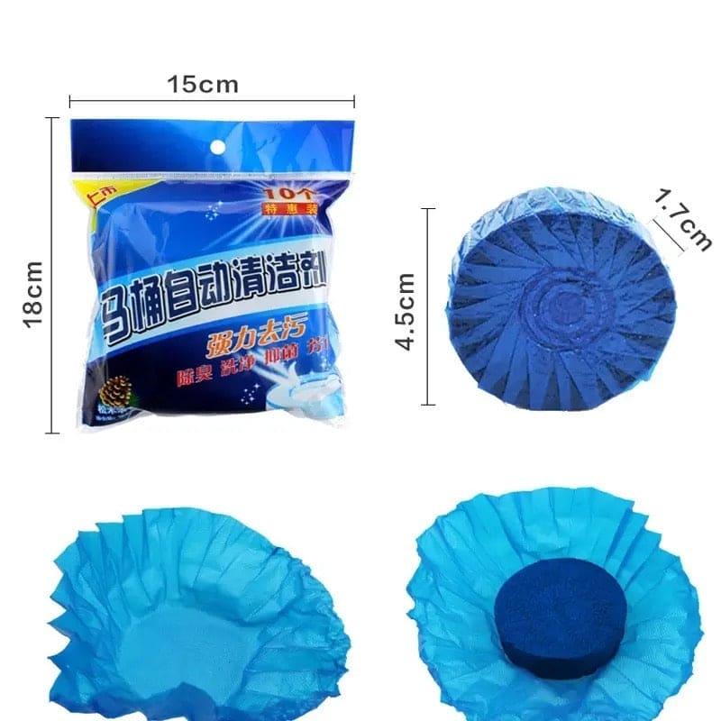 10pcs Blue Bubble Toilet Cleaner - Effective Bowl Cleaning Tablets