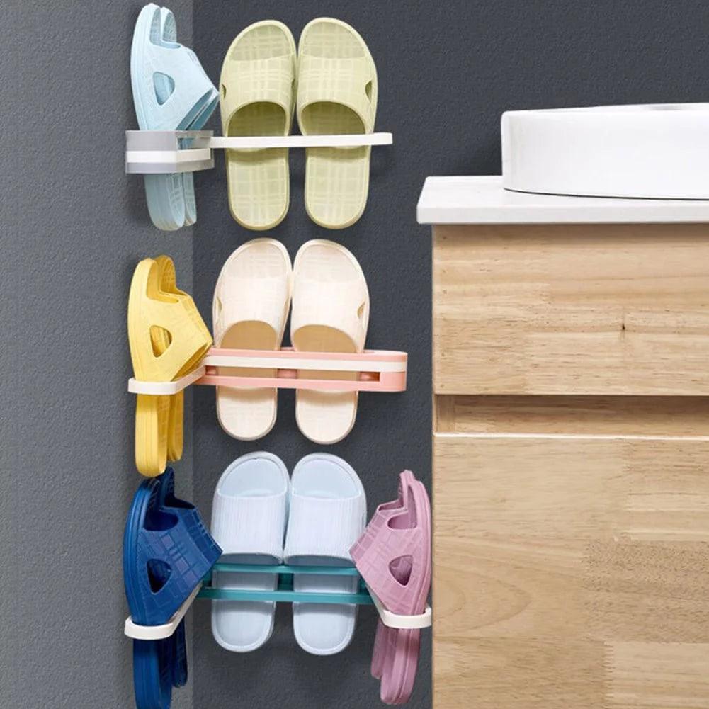 Wall Mounted Shoe Organizer and Towel Rack for Bathroom and Entryway