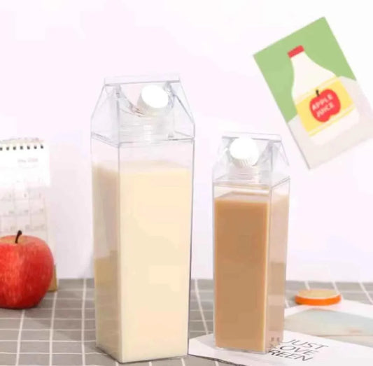 Transparent Milk Bottle - Portable Acrylic Juice and Detox Water Bottle