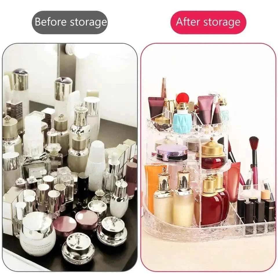 All In One Makeup Organizer 360 Degree Rotation for Ultimate Convenience