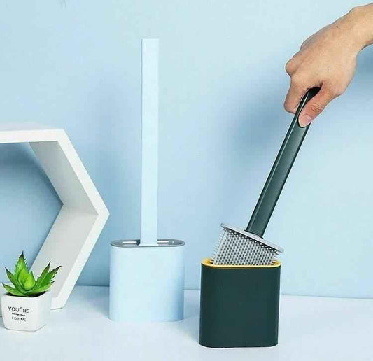 Silicone Toilet Brush Set with Holder for Effective Bathroom Cleaning