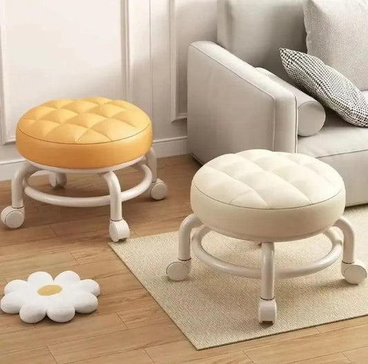 Multifunctional Sofa Stool - Rolling Round Design for Home and Office Use