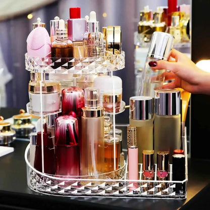 All In One Makeup Organizer 360 Degree Rotation for Ultimate Convenience