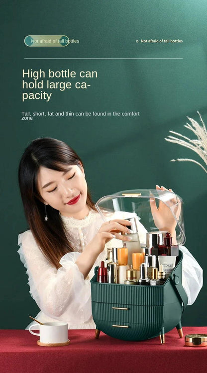 3-Layer Makeup Organizer for Efficient Desktop Storage and Display