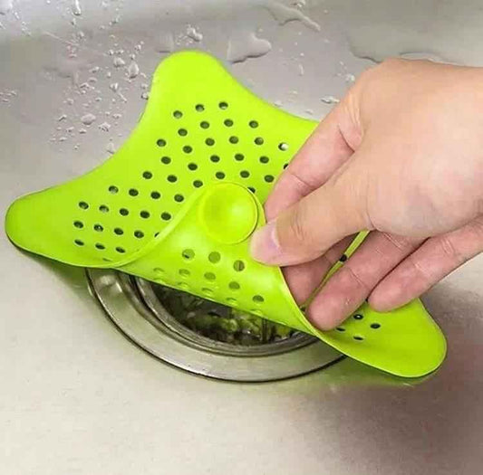 Star Design Drain Cover - Silicone Plug Stopper and Strainer for Bathroom & Kitchen